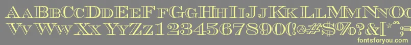 Triboutlinescapsssk Font – Yellow Fonts on Gray Background