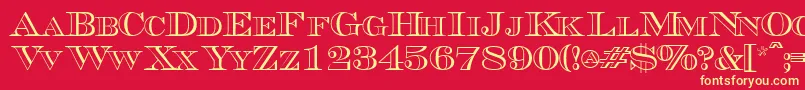 Triboutlinescapsssk Font – Yellow Fonts on Red Background