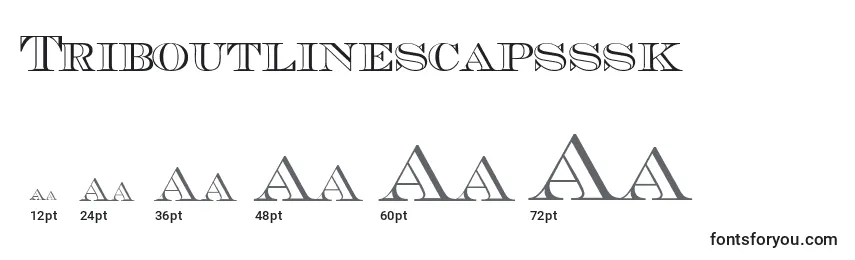 Размеры шрифта Triboutlinescapsssk