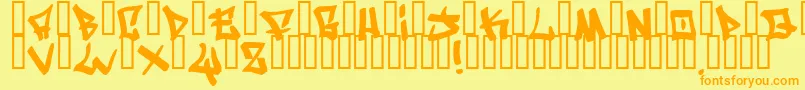 fuente WritersCondensed – Fuentes Naranjas Sobre Fondo Amarillo