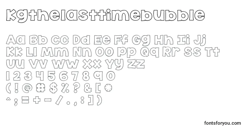 Czcionka Kgthelasttimebubble – alfabet, cyfry, specjalne znaki