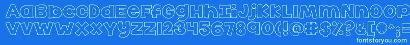 Kgthelasttimebubble Font – Green Fonts on Blue Background