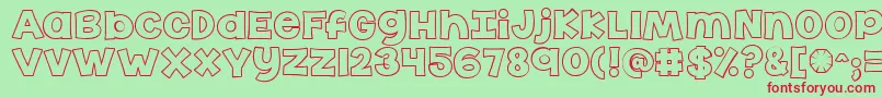 Kgthelasttimebubble Font – Red Fonts on Green Background