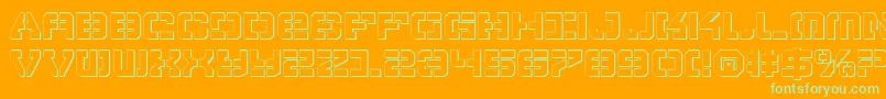 VyperShadow-Schriftart – Grüne Schriften auf orangefarbenem Hintergrund