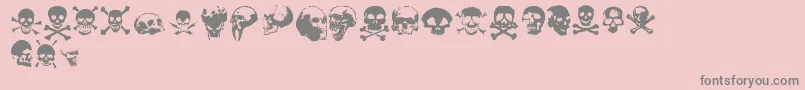 TotenkopfV2.0-Schriftart – Graue Schriften auf rosa Hintergrund