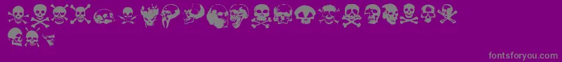 TotenkopfV2.0-Schriftart – Graue Schriften auf violettem Hintergrund