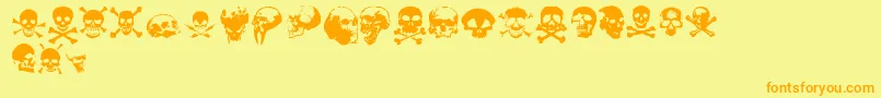 TotenkopfV2.0 Font – Orange Fonts on Yellow Background