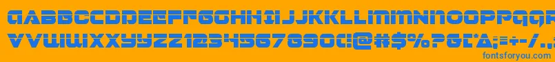 Jeebralaser Font – Blue Fonts on Orange Background