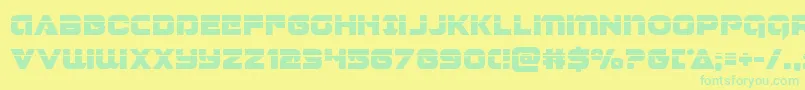 Czcionka Jeebralaser – zielone czcionki na żółtym tle