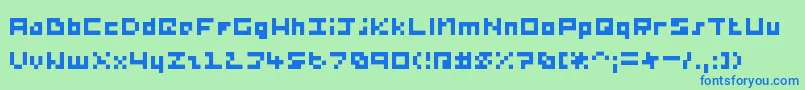 フォントPercyPixel – 青い文字は緑の背景です。