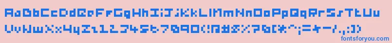 PercyPixel Font – Blue Fonts on Pink Background