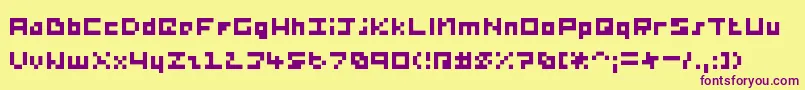 PercyPixel Font – Purple Fonts on Yellow Background