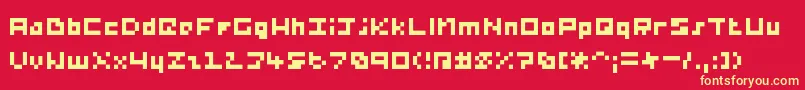 PercyPixel Font – Yellow Fonts on Red Background