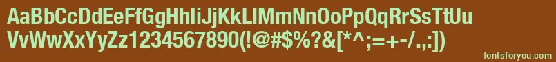Fonte HelveticaNeueCondensedBold – fontes verdes em um fundo marrom
