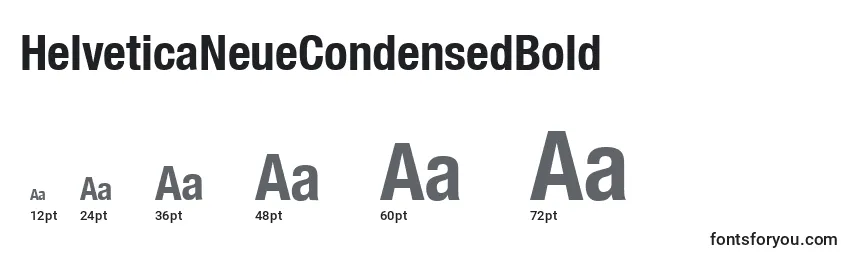 Размеры шрифта HelveticaNeueCondensedBold