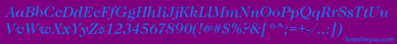 CaslonMediumItalic Font – Blue Fonts on Purple Background