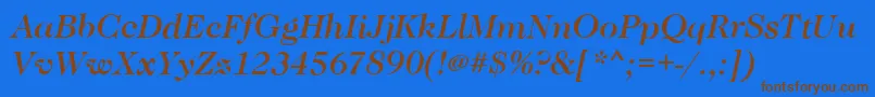 CaslonMediumItalic Font – Brown Fonts on Blue Background