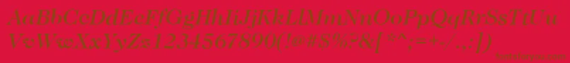 Police CaslonMediumItalic – polices brunes sur fond rouge