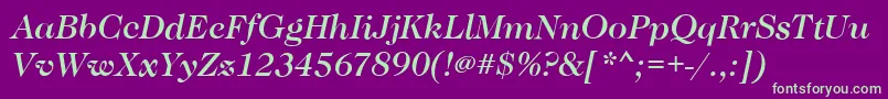 CaslonMediumItalic Font – Green Fonts on Purple Background