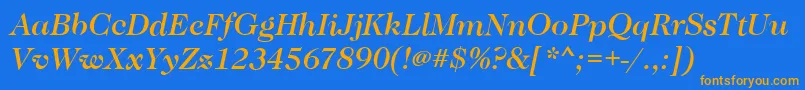 CaslonMediumItalic Font – Orange Fonts on Blue Background