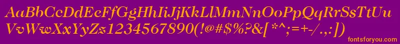 More about CaslonMediumItalic Font CaslonMediumItalic Font – Orange Fonts on Purple Background
