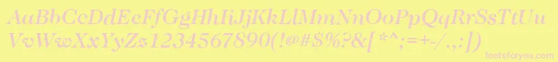 CaslonMediumItalic Font – Pink Fonts on Yellow Background