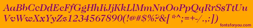 CaslonMediumItalic Font – Purple Fonts on Orange Background