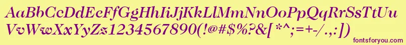 CaslonMediumItalic Font – Purple Fonts on Yellow Background