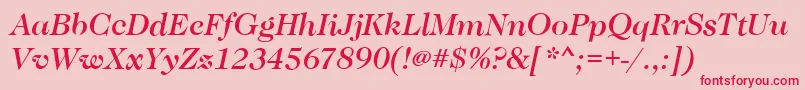CaslonMediumItalic Font – Red Fonts on Pink Background