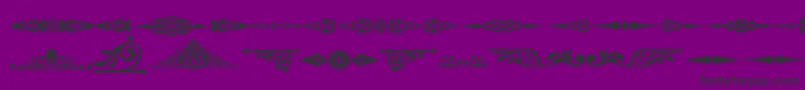 Ornamenttm2-fontti – mustat fontit violetilla taustalla