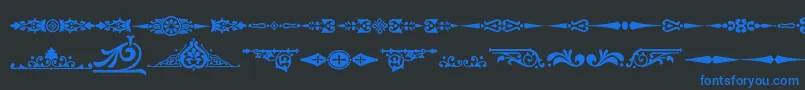 Czcionka Ornamenttm2 – niebieskie czcionki na czarnym tle