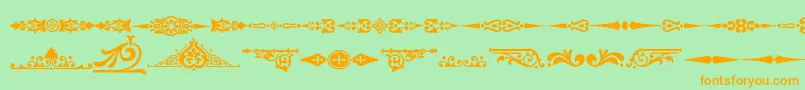 Fonte Ornamenttm2 – fontes laranjas em um fundo verde
