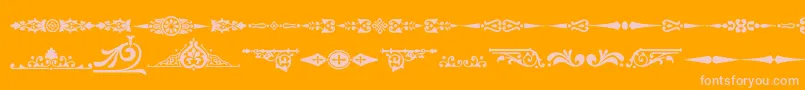 Ornamenttm2-Schriftart – Rosa Schriften auf orangefarbenem Hintergrund