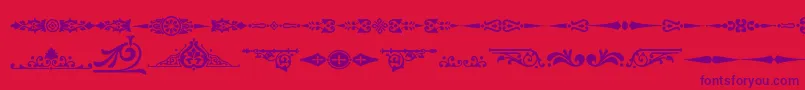 フォントOrnamenttm2 – 赤い背景に紫のフォント