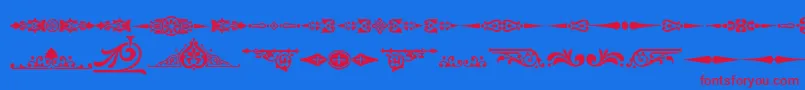Ornamenttm2 Font – Red Fonts on Blue Background