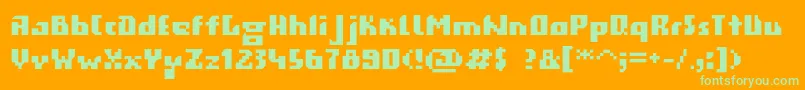 Gigabyte Font – Green Fonts on Orange Background