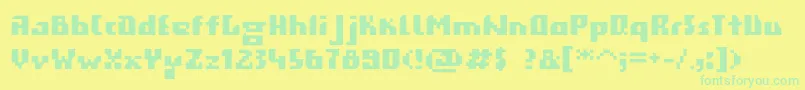Gigabyte Font – Green Fonts on Yellow Background