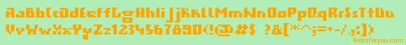 Gigabyte Font – Orange Fonts on Green Background