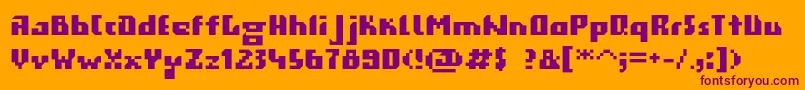 Gigabyte-Schriftart – Violette Schriften auf orangefarbenem Hintergrund