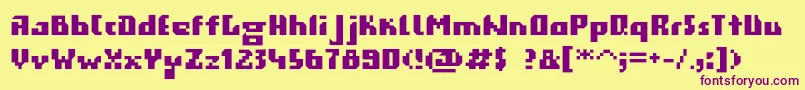 Gigabyte Font – Purple Fonts on Yellow Background