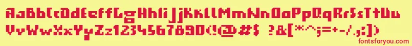 Gigabyte Font – Red Fonts on Yellow Background