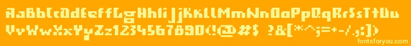 Gigabyte Font – Yellow Fonts on Orange Background
