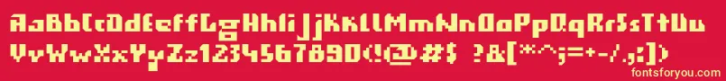 Gigabyte Font – Yellow Fonts on Red Background