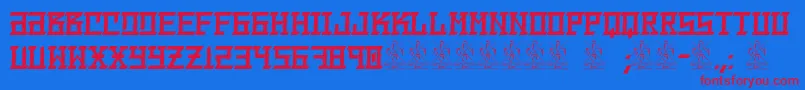 Storm Font – Red Fonts on Blue Background