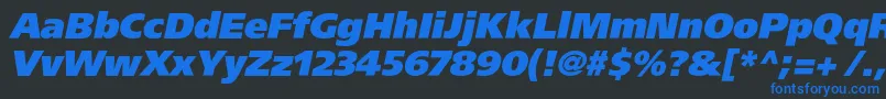 AgforeignerxcItalic Font – Blue Fonts on Black Background