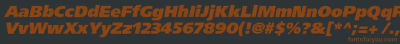 AgforeignerxcItalic-fontti – ruskeat fontit mustalla taustalla