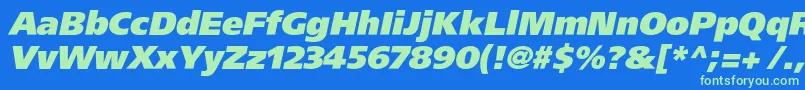 AgforeignerxcItalic Font – Green Fonts on Blue Background
