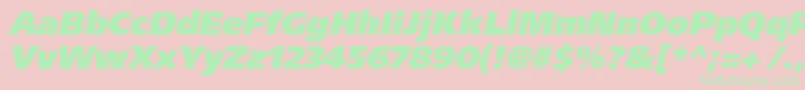 AgforeignerxcItalic Font – Green Fonts on Pink Background