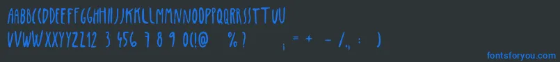 Penis Font – Blue Fonts on Black Background