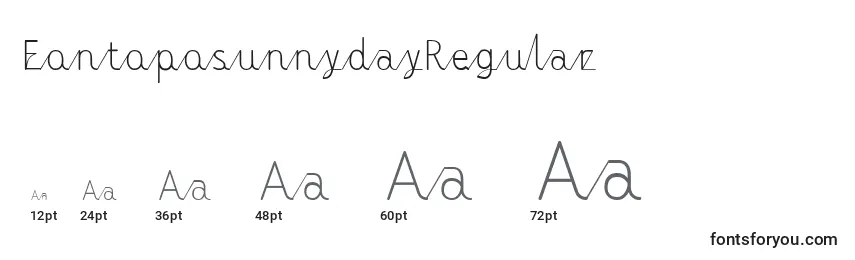 Размеры шрифта FontoposunnydayRegular